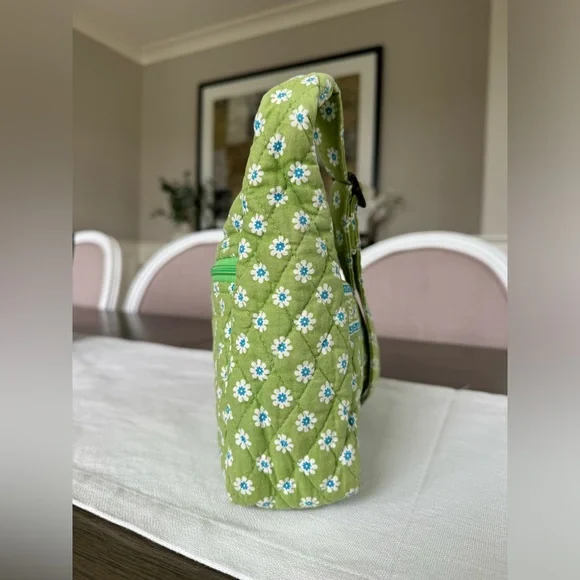 Vera Bradley Quilted Green Apple Floral Paisley Shoulder Bag Green White Blue - Picture 4 of 11